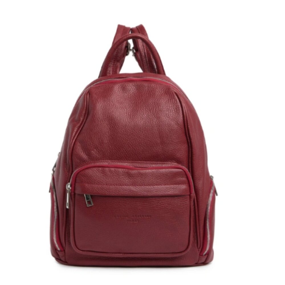 NWT MAISON HERITAGE "BASI" BORDEAUX BURGUNDY LEATHER BACKPACK. 300Euro New!